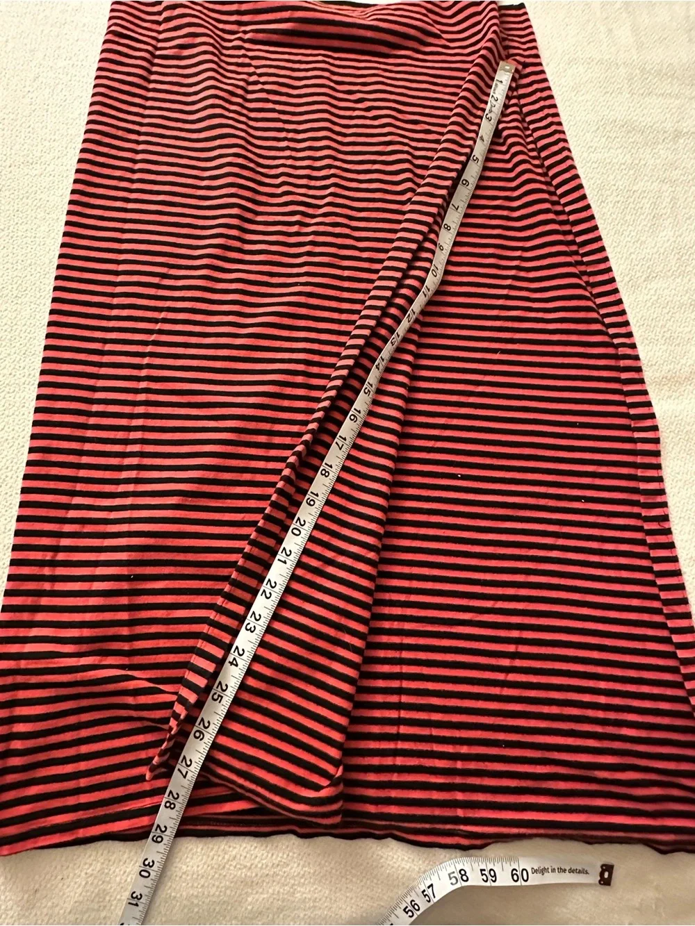 VTG Free People 1990’s Boho Striped Skirt Black, Cream, Cherry Red S